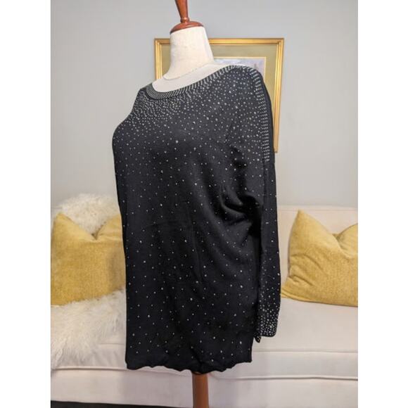 Vila Milano Studded Black Long Sleeve Sweater - Picture 2 of 4